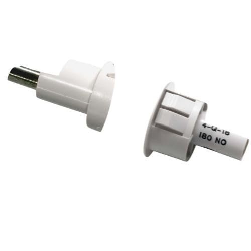180-12WG 180 Series 3/4" Steel Door Recessed Switch Set, Wide Gap, 10W, 200VDC, 0.40 Amp, Closed Loop, N/O, A, and U.L. 10C Fire Rated, White