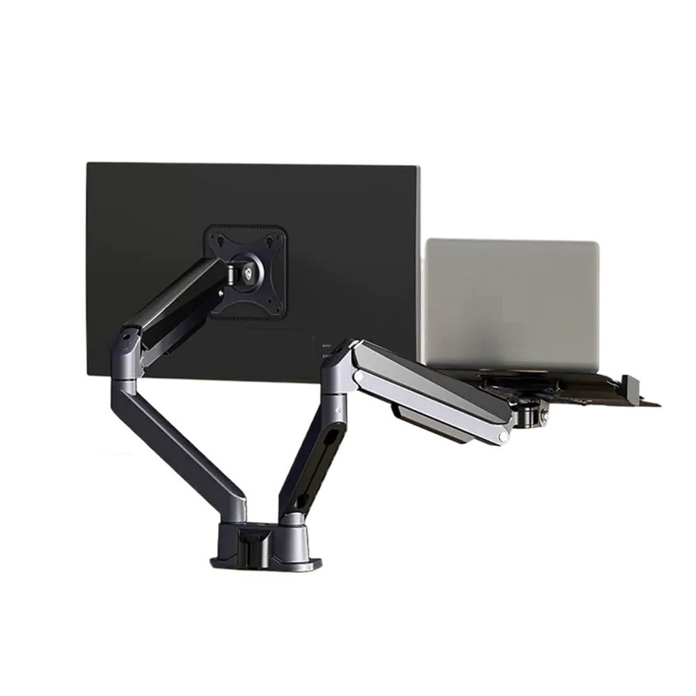 ZCERA X1 Dual Screen Monitor Stand Robotic Arm Lift Notebook 2-in-1 Computer Height Bracket(Gray)