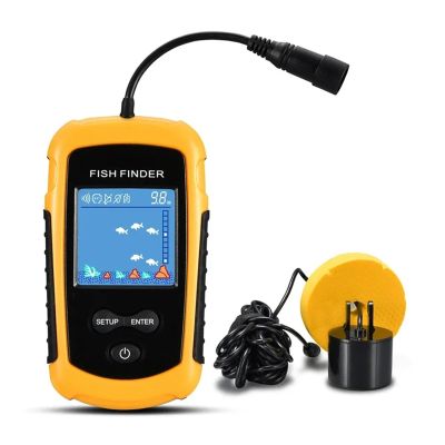 YPMart() Portable Fish Finders 100M Sonar Fishing Lure Echo Sounder Fishing Finder Alarm Transducer Lake Sea Fishing for Ice Lake Sea Boat Kayak Fishing(FFC1108-1)