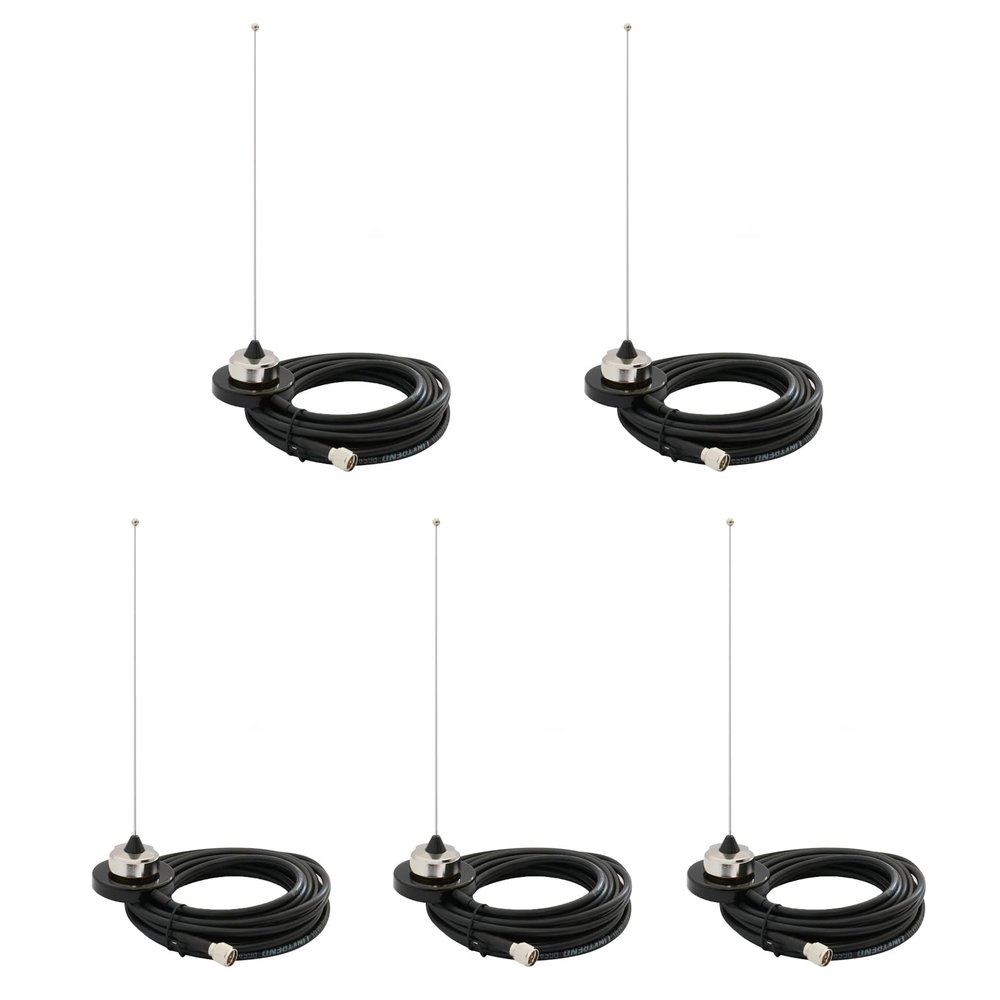 5Pack VHF 155-174MHz NMO Antenna with Mini Magnetic Mount RG58 Cable Compatible with Mobile Radio