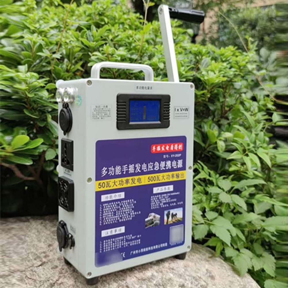 Generator hand crank charger, 500W emergency power supply USB charger mobile phone car charging survivalTV,refrigerator, standing fan, electric drill