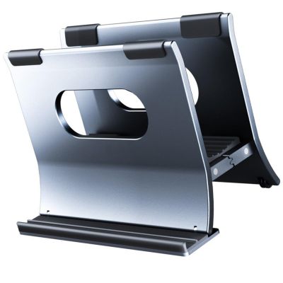 PLCPDM Aluminum Laptop Vertical Dock Stand Holder Gravitational Auto Lock Designing for Laptop Bracket with Silicone Protector