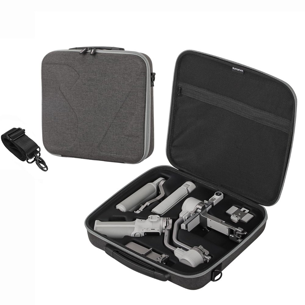 Hesupy Carrying Case for DJI RS 4 MINI Combo, Travel Storage Bag Hard Case Protective Cover Shoulder Bag for RS4 Mini Gimbal Stabilizer Kit Accessories Portable Organizer Full Protection