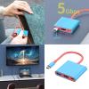 3 Port Type C Adapter Docking Station for 4K60hz Video Output USB3.0 5Gbps and PD100W Fast Data Transfer view 2