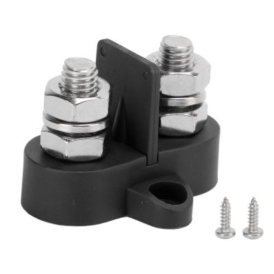 12V 250A Power Distribution Block, 5/16 M8 Stud, Universal Bus Bar for Auto, Marine, RV, Solar Systems Positive & Negative 2 Pcs (B (black))
