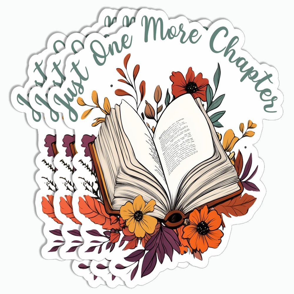 3PCS Just One More Chapter Sticker - Book Sticker - Funny Bookish Sticker - Perfect Sticker - Water Bottle Tumbler Sticker - Phone Sticker