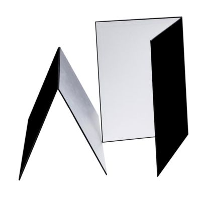 AsrMyjcx 2X Light Reflectors Professional Foldable Practical Portable Photography Cardboards Light Diffuser Boards for Food Still Life, Black White Silver, A4