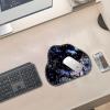 KUJKBFWJ Cloud Gaming Mouse Pad, Irregular Mini Mouse Pad with Non-Slip Base, Cute Desk Mousemat with Stitched Edges, 11.8 x 9.5 in, Black-Blue Butterfly view 2