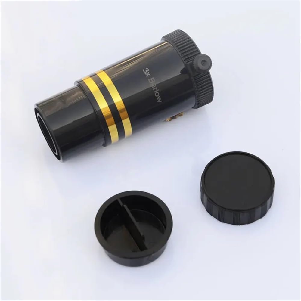 Astronomical Telescope Accessory 1.25 Inches 31.7mm 3X Magnifying Barlow Mirror Optical Lens Metal with Gold Color