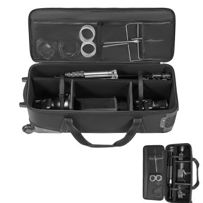 Happybuy Studio Equipment Trolley Case, 46.46 x 14.57 x 11.81 in (118 x 37 x 30 cm), Rolling Camera Bag with Wheels, Straps