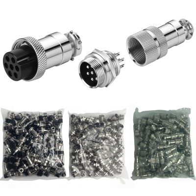 100 Sets GX12 12mm Aviation Docking Connector Set (100 Pairs) - 2/3/4/5/6/7 Pin Male & Female M12 Circular Plug/Socket with Dust Covers(7P)