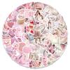 100Pcs Coquette Stickers, Pink Cute Aesthetic Stickers Vinyl Waterproof Decal for Water Bottle Guitar Phone Laptop view 1
