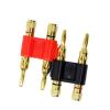 8PCS/Gold Connector Stackable 4mm Double Row Banana Twin Speaker Loudspeaker Two-Position Audio(8 Red) view 1