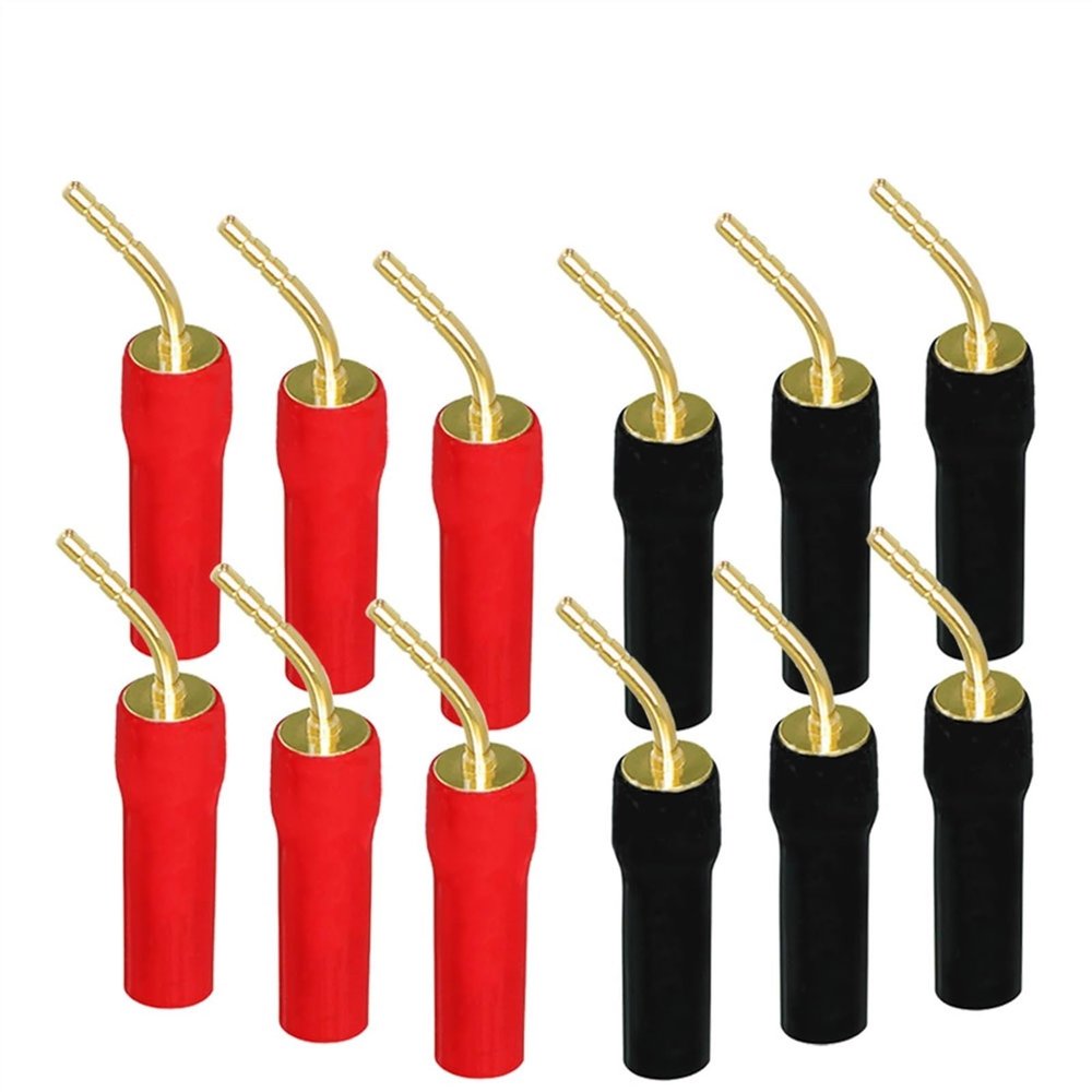 12pcs Banana 4MM Speaker Cable Banana Connector Audio Cable Male Speaker Connector(Elastic Pin)