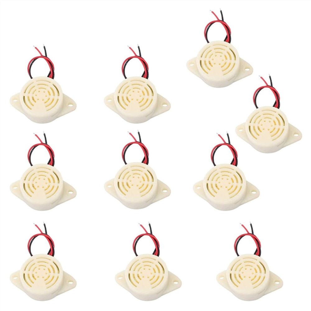 10pcs SFM-27 95DB Alarm High-Decibel 3-24V 12V Electronic Buzzer Beep Alarm Intermittent Continuous Beep(Intermittent Sound)