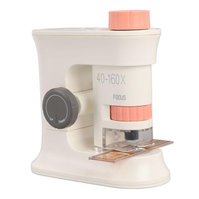 Kids Microscope 40-160X Intelligent Magnetic Induction Portable Handheld Microscope with Light (Pinke)