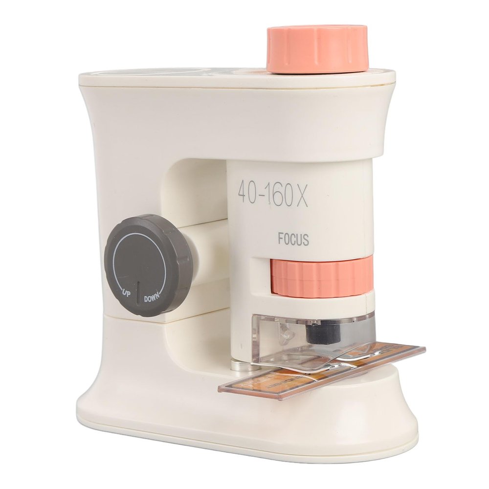 Kids Microscope 40-160X Intelligent Magnetic Induction Portable Handheld Microscope with Light (Pinke)