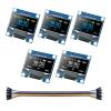 5 Pcs 0.96 Inch OLED I2C IIC Display Module 12864 128x64 Pixel SSD1306 Mini Self-Luminous OLED Screen Board Compatible with Arduino Raspberry Pi, with 10pin Male to Female Cable view 1