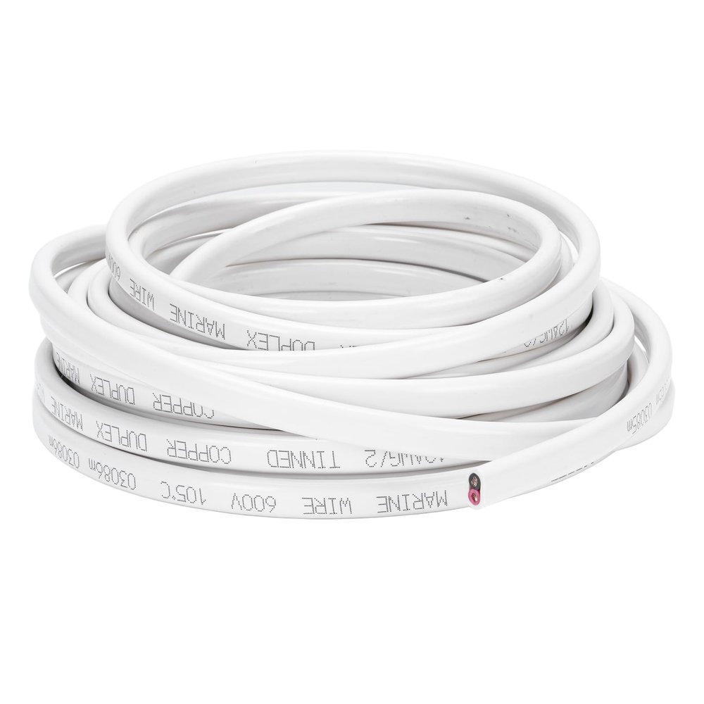 CFTGIW 12 Gauge Marine Wire 12 AWG 30ft Marine Grade 2 Core Stranded Insulated Power Cord 600V for Automotive RV Yachts Cars Trailers Boat Marine Power Wire