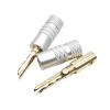 10Pcs 4mm Serrated Banana 24K Gold Plated Copper Banana Connector Male Speaker Black&Red(10 Black) view 1