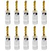 10Pcs 4mm Serrated Banana 24K Gold Plated Copper Banana Connector Male Speaker Black&Red(10 Black) view 2