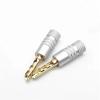 10Pcs 4mm Serrated Banana 24K Gold Plated Copper Banana Connector Male Speaker Black&Red(10 Black) view 4