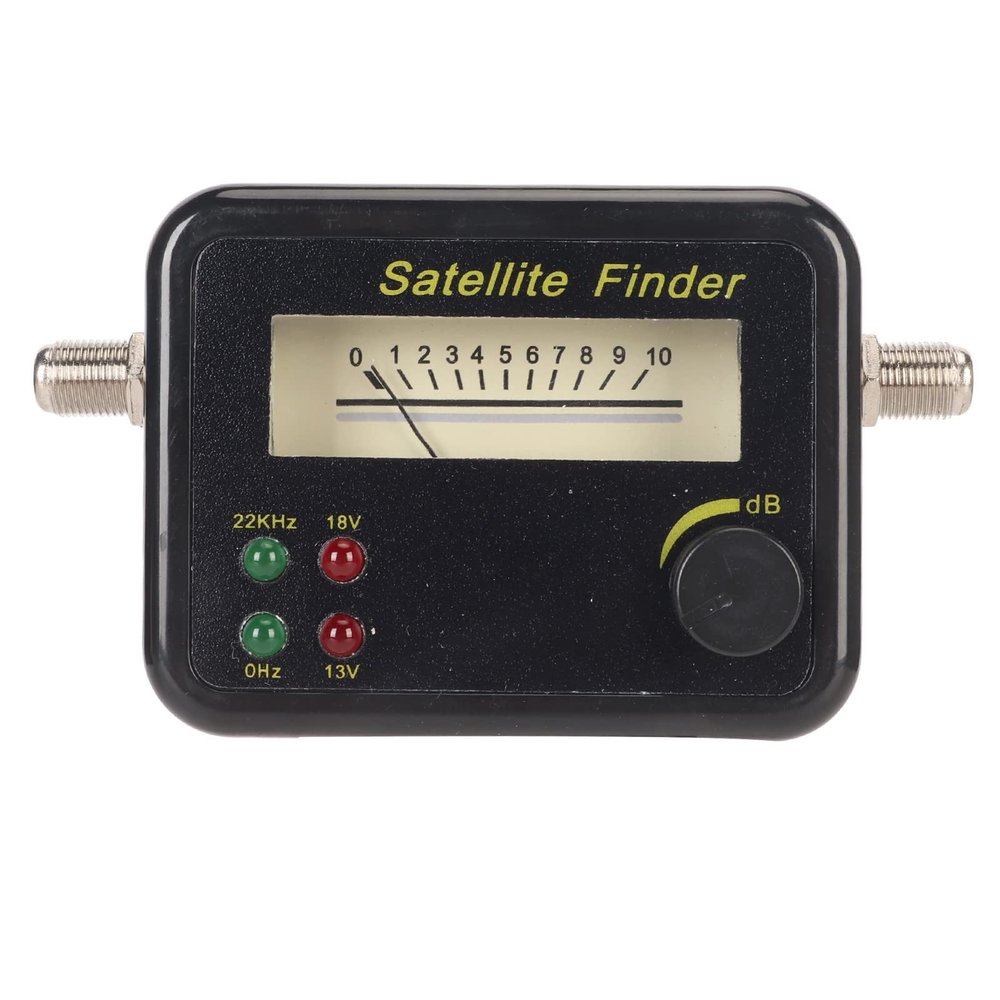 Satellite Signal Meter, Digital Satellite Finder with Compass for Dish FTA HD Receiver 950 to 2150MHz Measurement Range, LNB to REC Connector Control