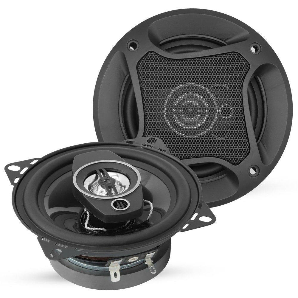 5 CORE Car Two Way Speaker System 4 Inch Pro 250 Watt Pair 4 Ohm w Built-in Tweeter High-Efficiency Audio Component Coaxial Speakers for Stereo Sound - CS 04 2W