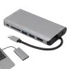 8 in 1 Multifunction Laptop Hub, Type C to RJ45 VGA USB3.0 Jack SD HDTV PD Interface, Fast Charging Support, Gray Aluminum Alloy Design view 2