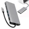 8 in 1 Multifunction Laptop Hub, Type C to RJ45 VGA USB3.0 Jack SD HDTV PD Interface, Fast Charging Support, Gray Aluminum Alloy Design view 3