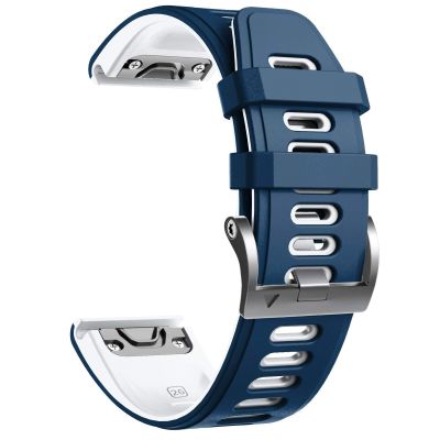 AEHON 22mm Smart watch bands For Fenix 8 Watchbands Silicone Sport Watch Strap for Fenix 5/5 Plus/Fenix 6/Fenix 6 Pro/Fenix 7(Dark blue-White)