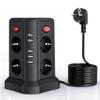 AFPSDLFJDLS Vertical Power Strip Circuit Surge Protection Socket Tower Outlets 2m Extenstion Cord view 1