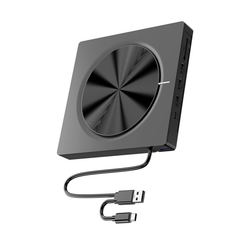 BINGGA Fast Speed External DVDs Drives USB3.0 Type C CDs Burners Featuring 4 USB Port and SDTF Card Readers