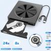 BINGGA Fast Speed External DVDs Drives USB3.0 Type C CDs Burners Featuring 4 USB Port and SDTF Card Readers view 3