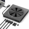 BINGGA Fast Speed External DVDs Drives USB3.0 Type C CDs Burners Featuring 4 USB Port and SDTF Card Readers view 4