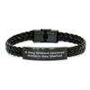 Amateur Radio Enthusiast Gift Idea, A Day Without Amateur Radio Is Day Wasted, Interlaced Leather Bracelet from Friends to Birthday Man view 1