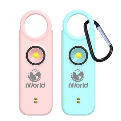 Emergency Self-Defense Rechargeable Alarm Keychain Safety Defense Key Chain with LED Security Alarm for Women (2, Pink&BBlue)