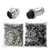 100 Sets GX16 16MM Aviation Connector Kit - 7 Pin Metal Male/Female Panel Mount Adapter Plug Socket Set for Industrial Electronics(GX16 Nut 100 Sets,7P) view 1