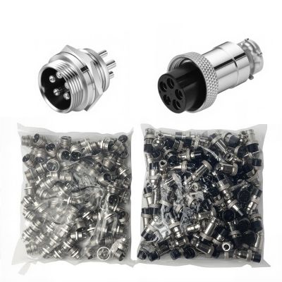 100 Sets GX16 16MM Aviation Connector Kit - 5 Pin Metal Male/Female Panel Mount Adapter Plug Socket Set for Industrial Electronics(GX16 Nut 100 Sets,5P)