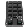 12 Key Programmable Gaming PC Keyboard with Adjustment Knob, One Handed Macro Mechanical DIY Keypad for Office Lab, Suitable for, Vista OS X (All Black) view 2