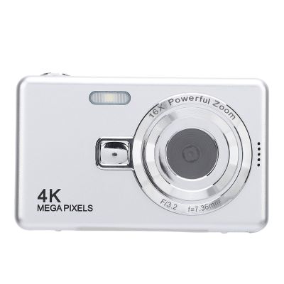 50MP 4K Digital Camera with 16x Zoom, Compact Selfie Camera for Travel, 2.4 Inch Screen, Rechargeable Photography Camera (64GB)