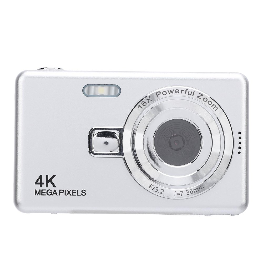 50MP 4K Digital Camera with 16x Zoom, Compact Selfie Camera for Travel, 2.4 Inch Screen, Rechargeable Photography Camera (64GB)