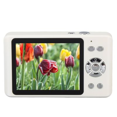 4K 64MP Compact Digital Camera with Autofocus, 18X Zoom, and 2.8-Inch Screen Point and Shoot Camera for Travel Photography (White)