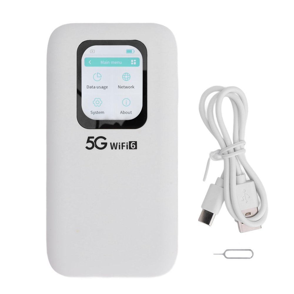 5G WiFi 6 Mobile Hotspot, with Nano SIM Card Slot Connects Up to 16 Devices 2.01in Touch Screen, Portable WiFi Device for Travel, Pocket Hotspot