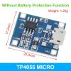10pcs 5V 1A 18650 TP4056 Lithium Charger Module Charging Protection Dual Functions 1A Li-ion (Color: TP4056 Micro) view 2