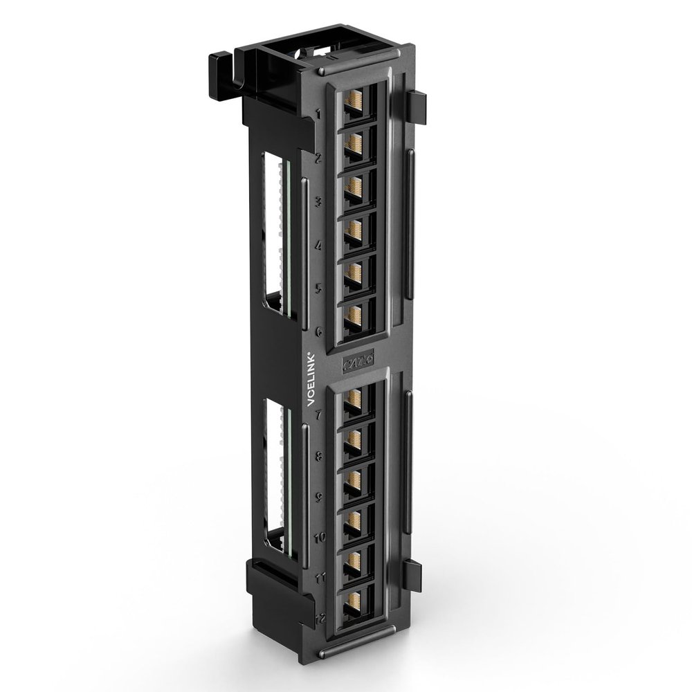 VCELINK 12-Port Cat6 Patch Panel 1000 Mbps for Home and Office, Network UTP