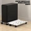 PLCPDM Adjustable CPU Stand Ventilated Computer Tower Stand PC Tower Stand with 4 Wheel Fit for PC Under Desk Holder view 2