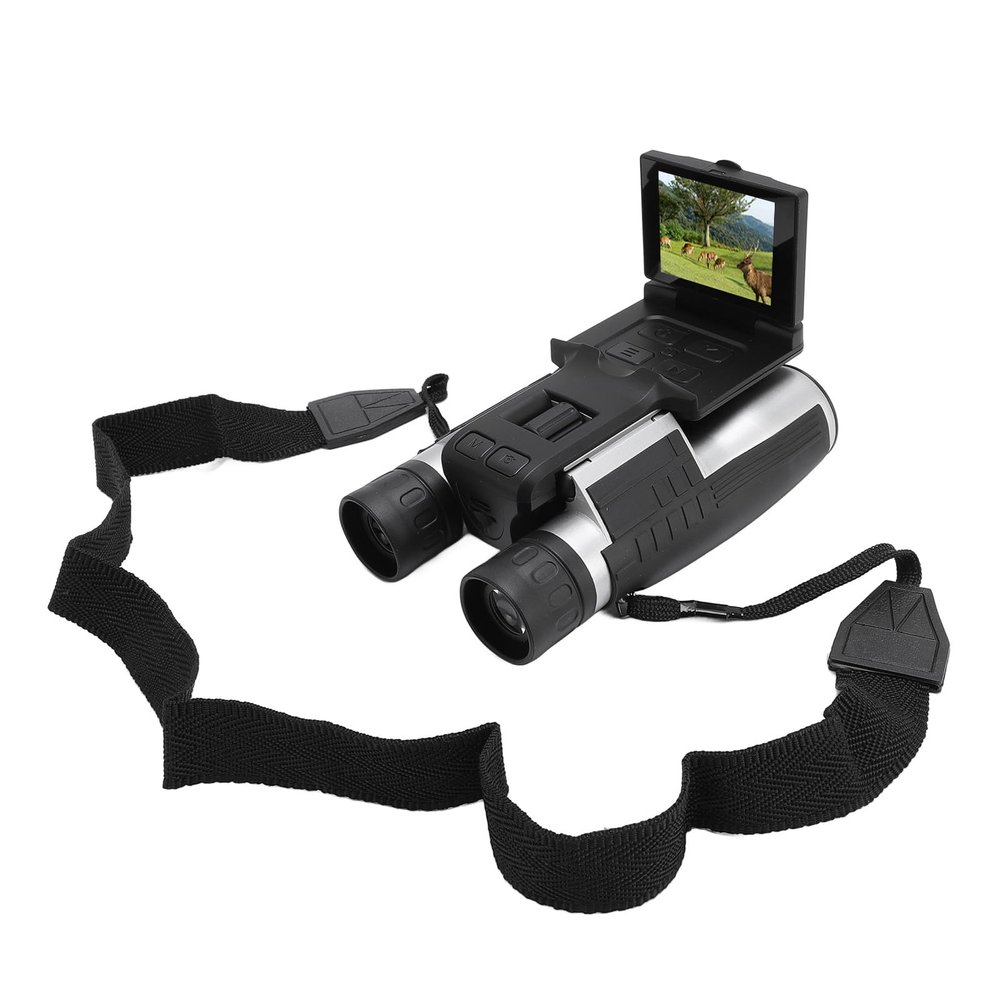 12x32 Binoculars with Camera 2.4in Display 48MP 2.5K Video Photo Recorder 8X Digital Zoom Digital Binoculars for Bird Watching with Storage Card (64GB)