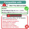 2-Pack Tempered Glass Screen Protector for 2025 New HP OmniBook 5 Flip 2-in-1 14" (fp-0000) & 2024 HP Envy x360 14" 2-in-1 (14-FA / 14-FC) Touchscreen Laptops, Ultra Clear, 9H Hardness, Anti Scratch view 3