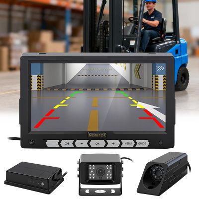 2-Way 720P HD Surveillance Camera with 7-inch Display, Vehicle reversing Monitoring, Support Video Recording, Magnetic Camera Bottom, for Forklift Safety Loading and unloading Monitoring System
